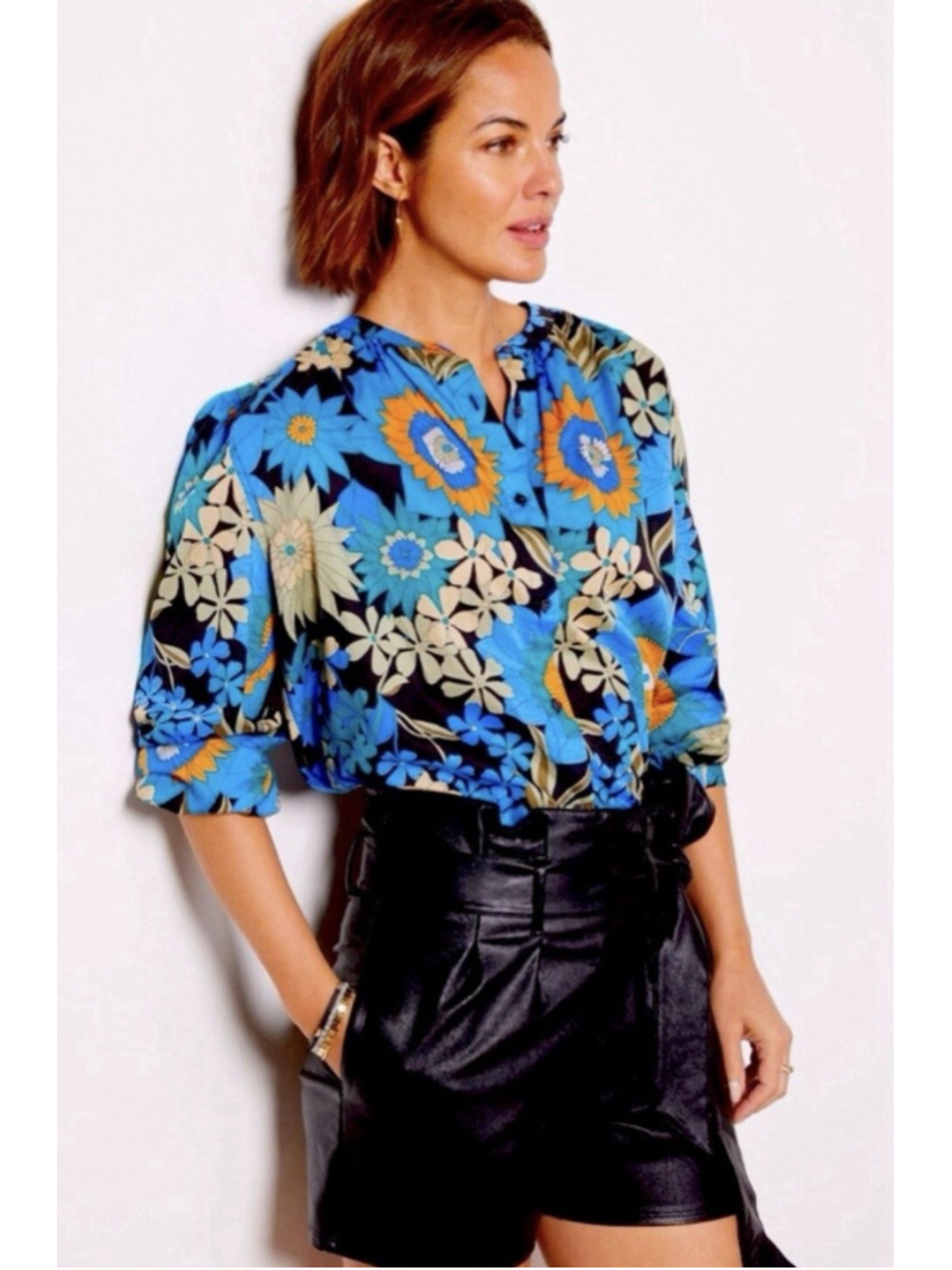 NWT Rails Sonnet Azul Wildflower Cotton Button Shirt Blouse Women’s Sz S